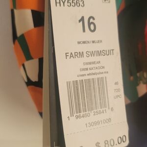 adidas Cream and Orange One Piece Swimsuit